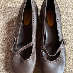 Brown Leather Slip On Shoes